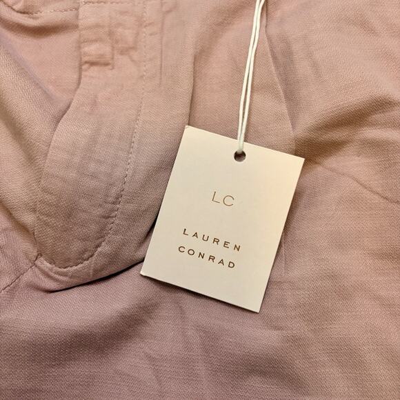 LC Lauren Conrad Womens Pink High Rise Wide Leg Pants Size 8 NWT Casual Work - Picture 3 of 7